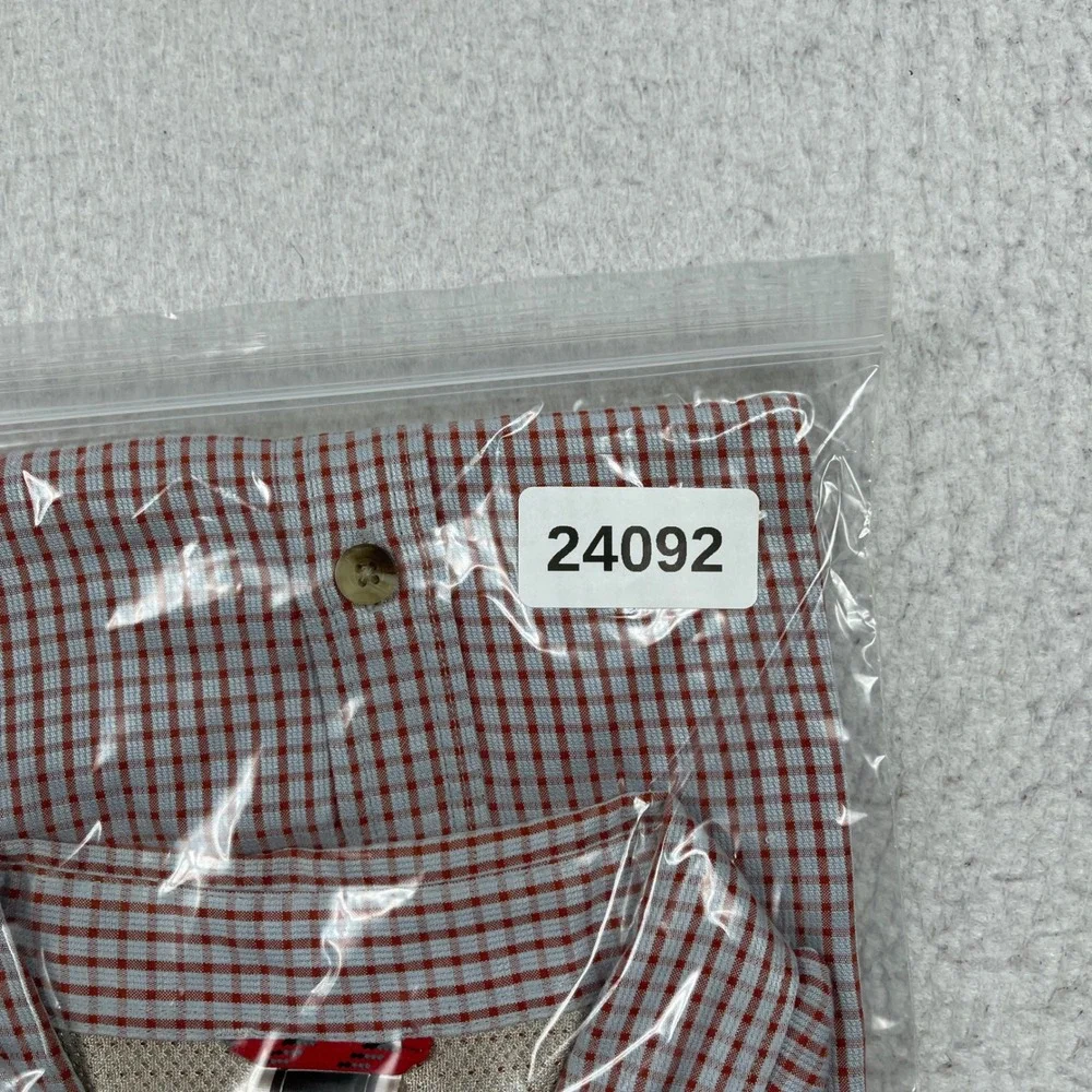The North Face Button Down Shirt Mens XL Red‎ Gray Check Short Sleeve Outdoor